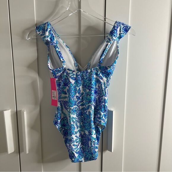 Lilly Pulitzer Vivek One-Piece Swimsuit Turquoise Oasis Size‎ 0 NWT - Picture 8 of 12